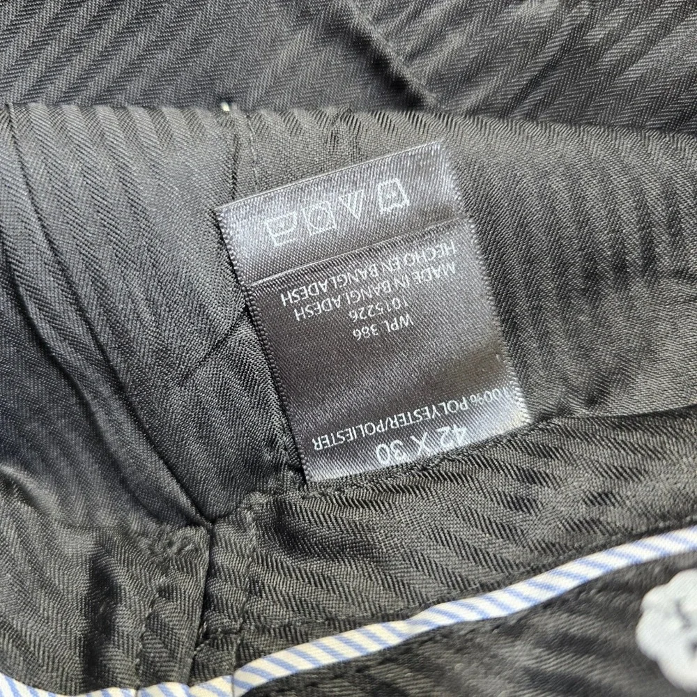 Haggar Cool 18‎ Dress Pants Mens 42x30 Black Pleated Performance Golf NEW